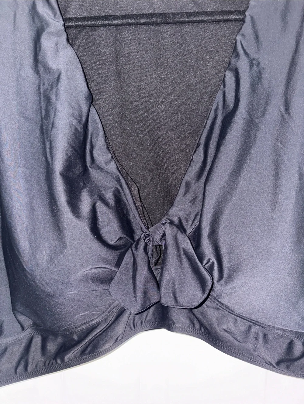 Torrid Tie Front Swim Top Black Size 6X Top Only